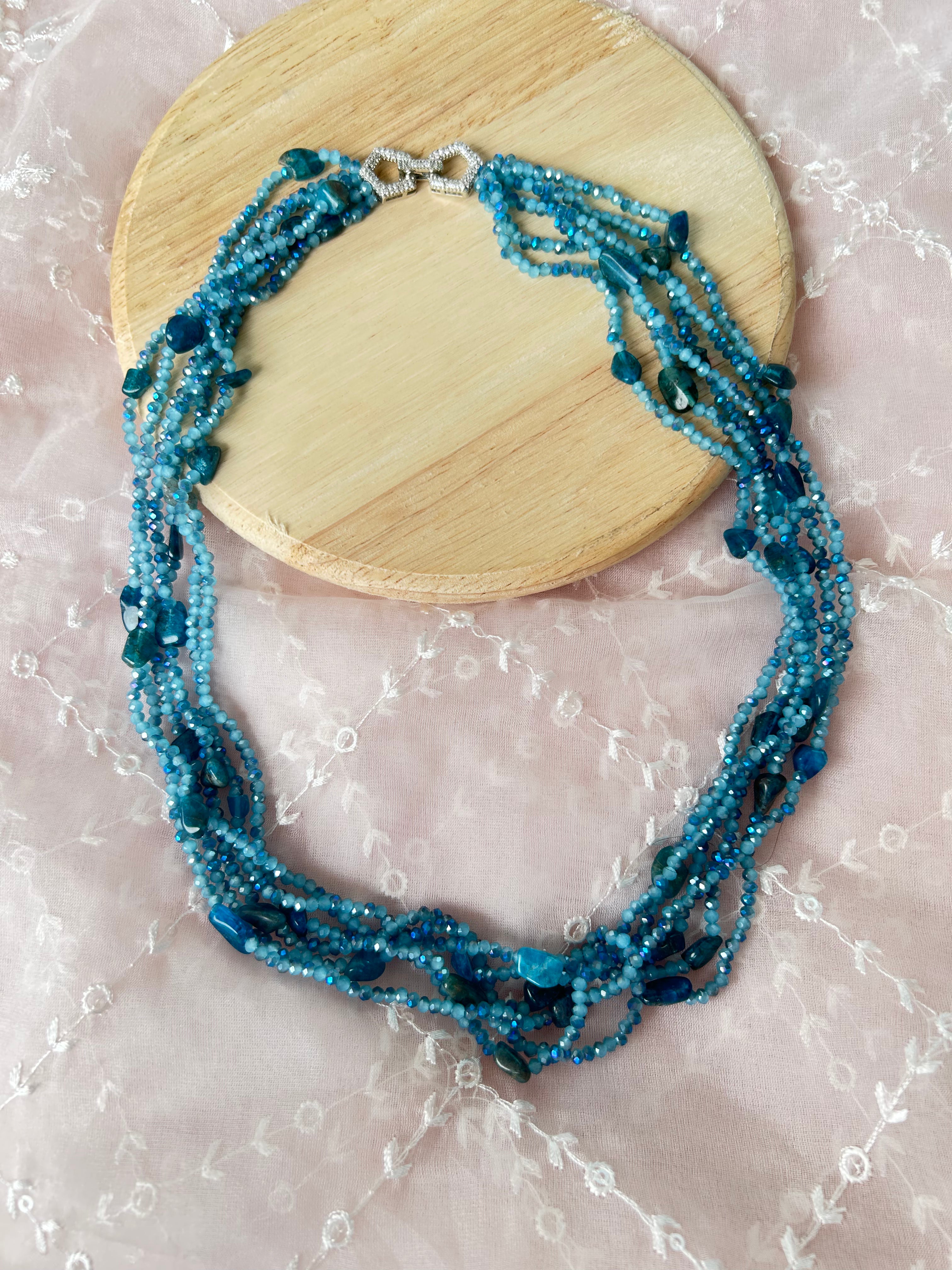 Evara Necklace by KINAHH with hydro stones and an American diamond anti-tarnish lock.