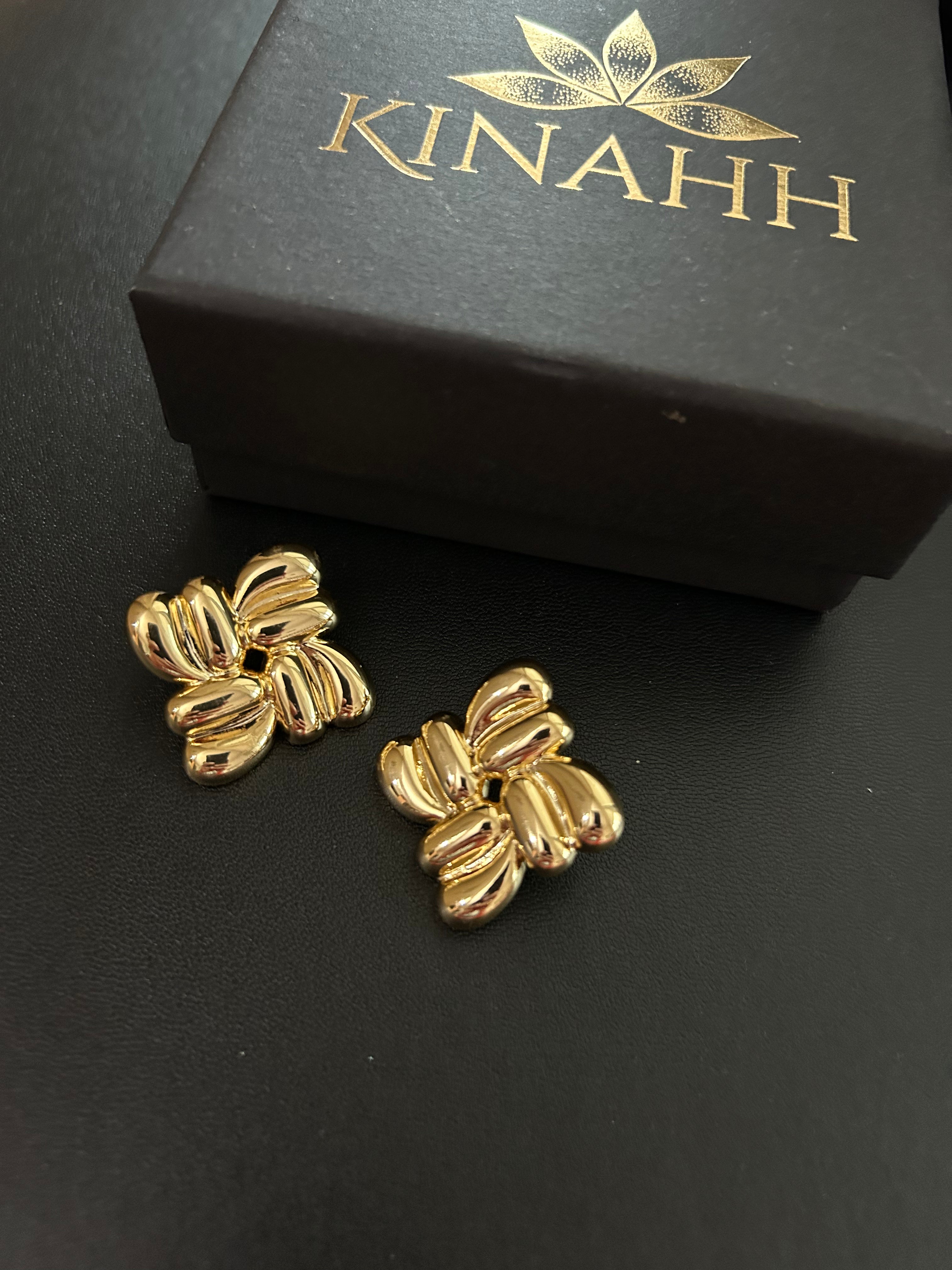 Ishaara Earrings by KINAHH with anti-tarnish stainless steel finish.