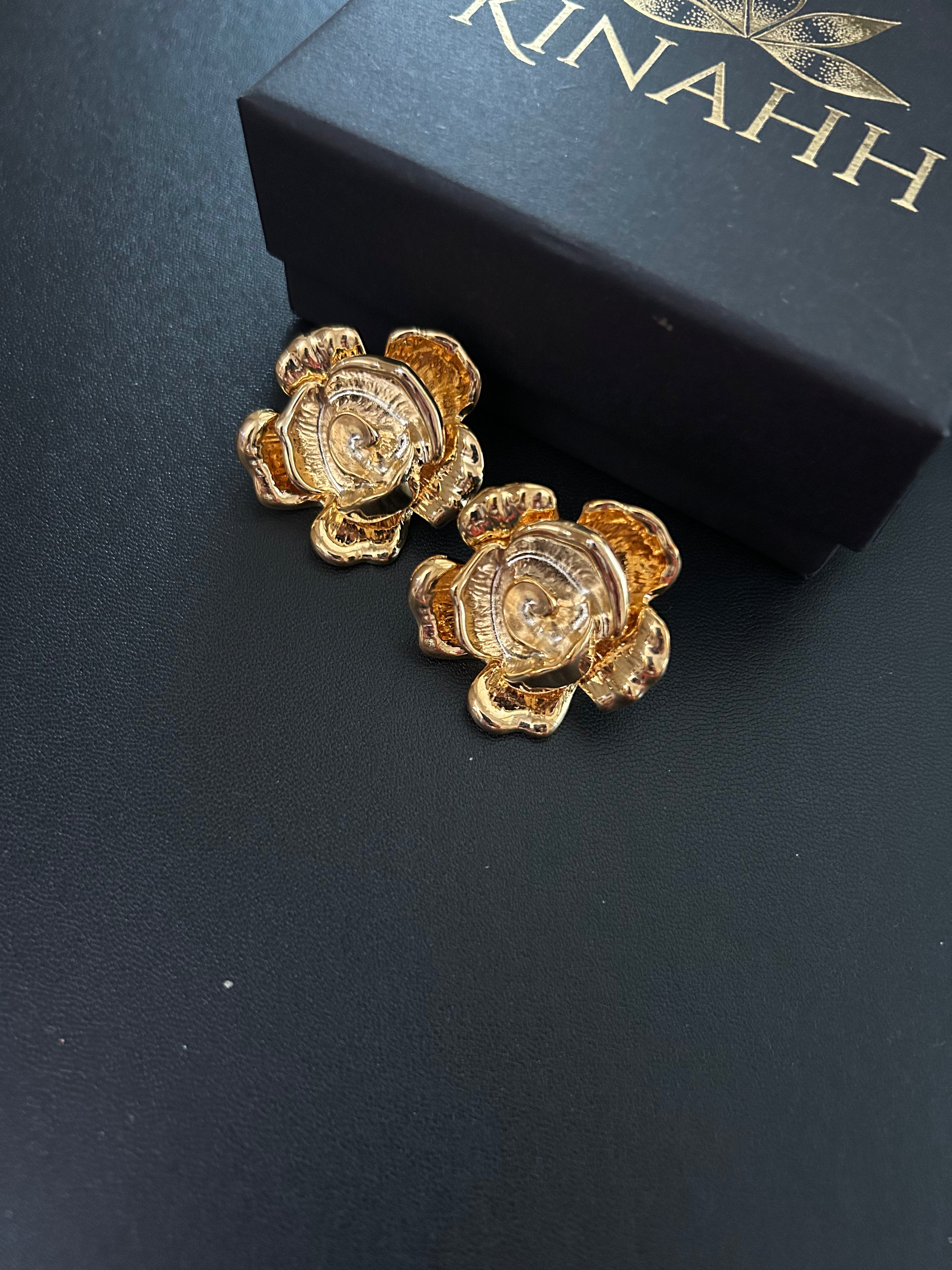 Ruhani Studs by KINAHH with anti-tarnish stainless steel finish.