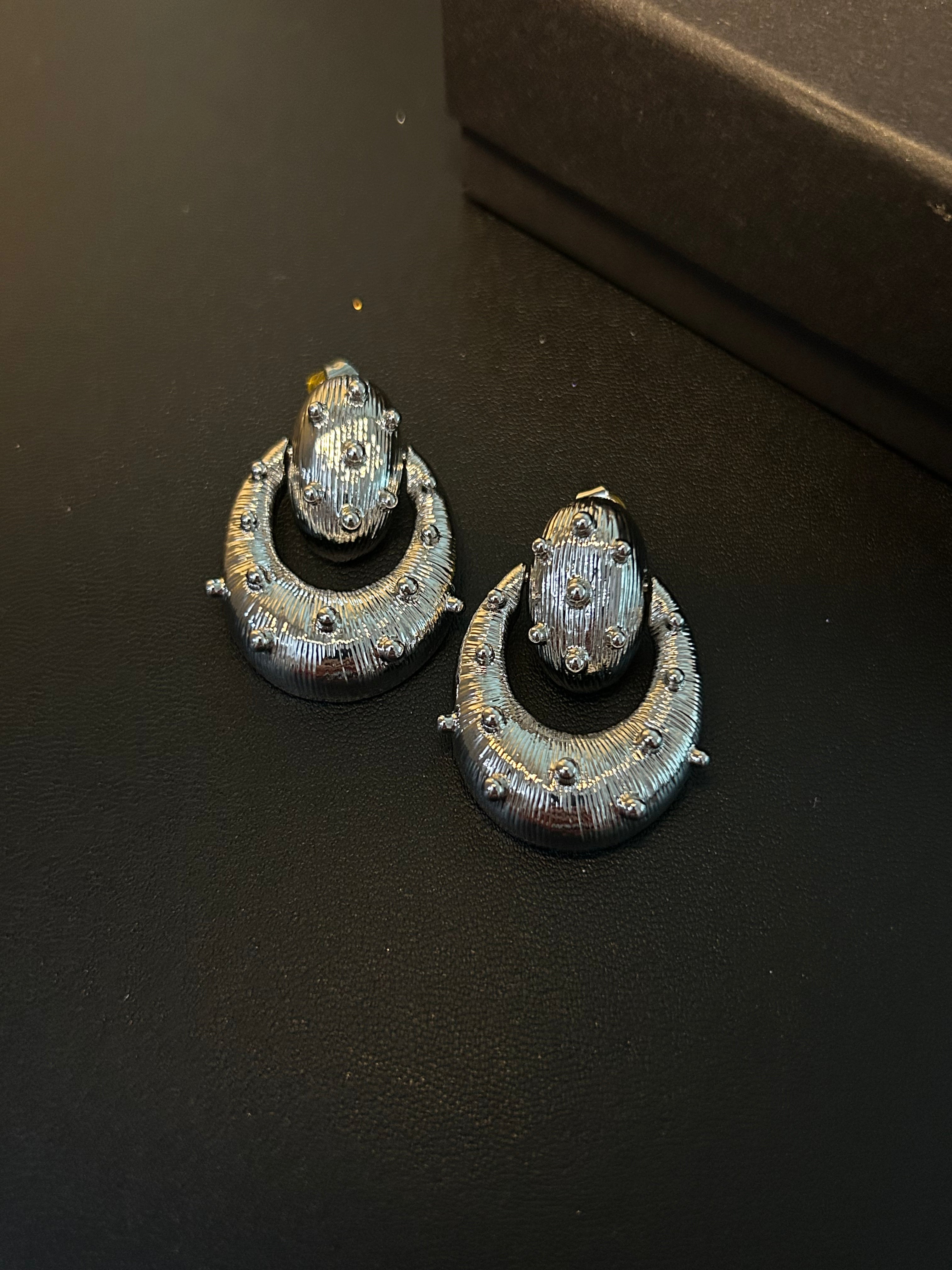 Ziva Earrings by KINAHH with anti-tarnish stainless steel finish.